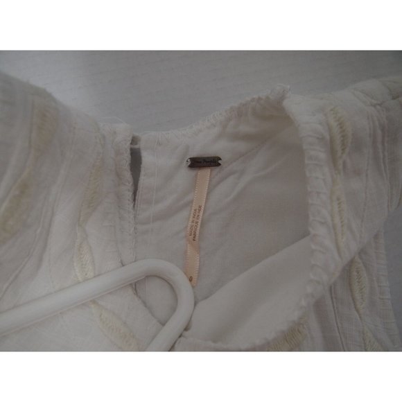 Free People Womens Womens Dress 0 White Birds of A Feather Embroidered Fit Flare - Picture 6 of 8